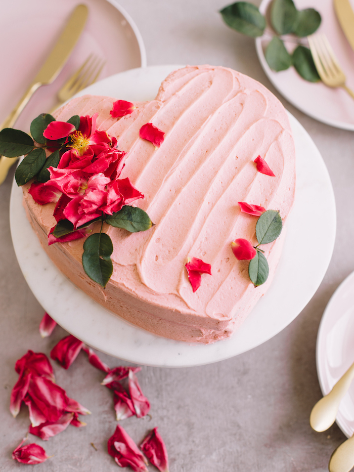 Heart-Shaped Valentine's Day Cake - The Baking ChocolaTess