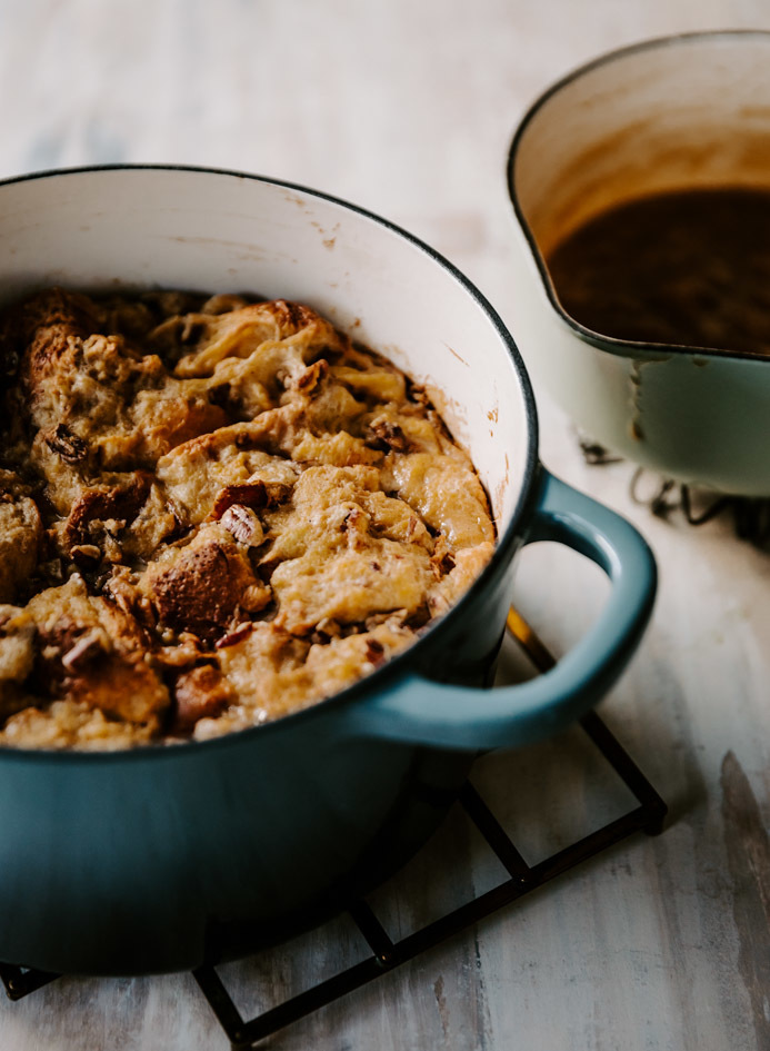 Classic Dutch Oven Bread Pudding