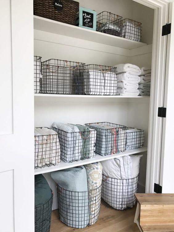 Best way to store towels in linen closet sale