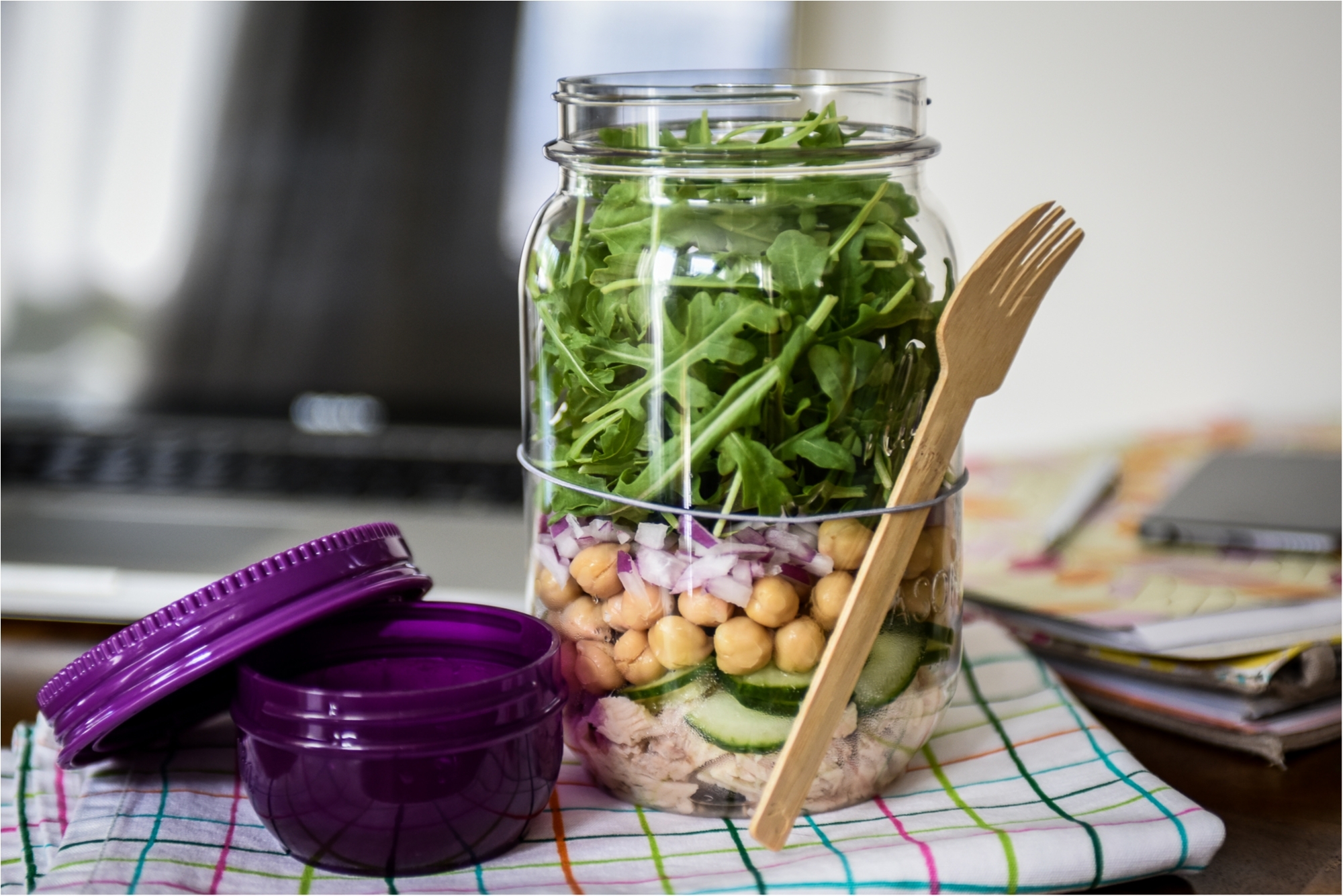 Hearty Rainbow Mason Jar Salads