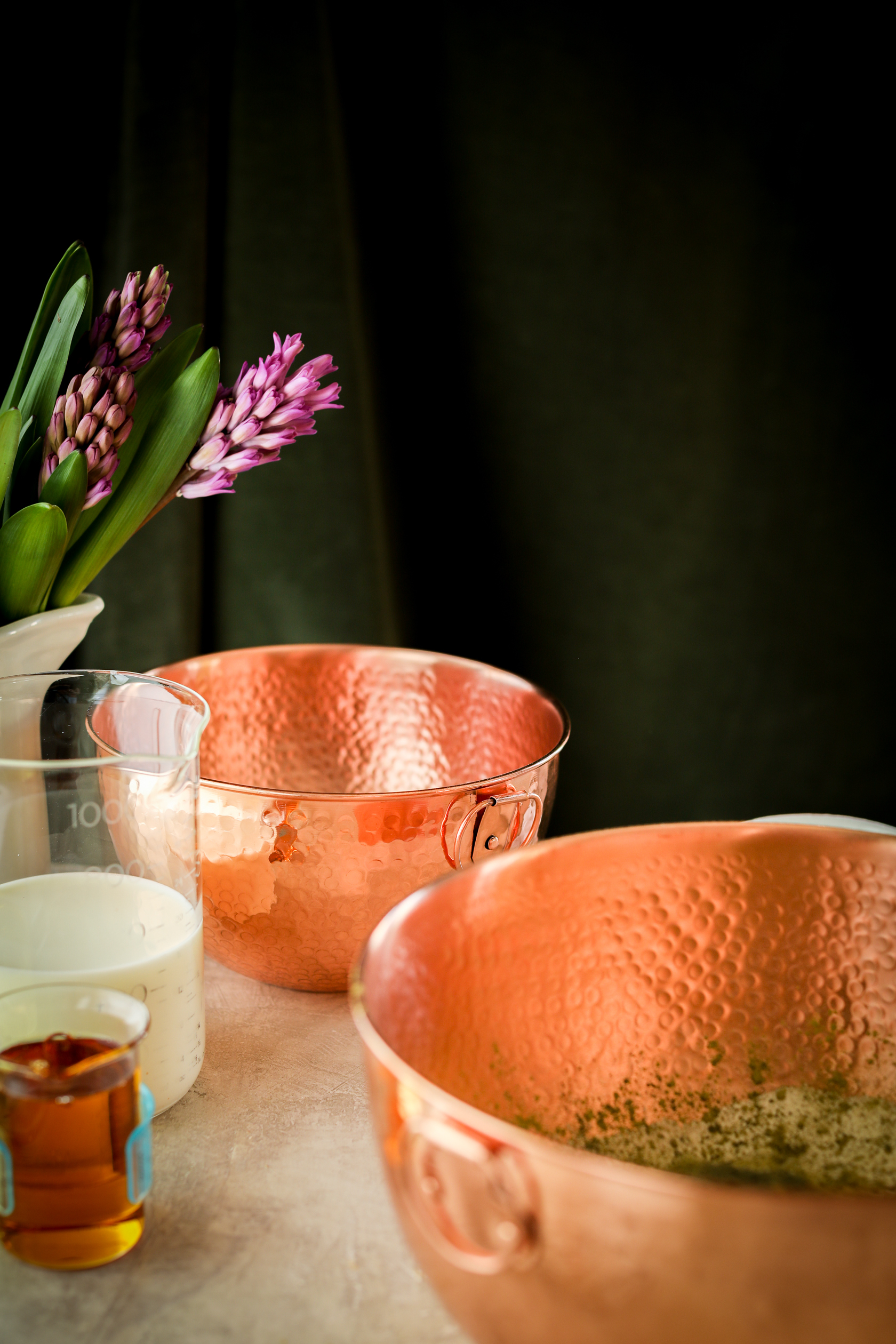 Old Dutch Solid Copper Stone Hammered Mixing Bowl Set - 3 Piece