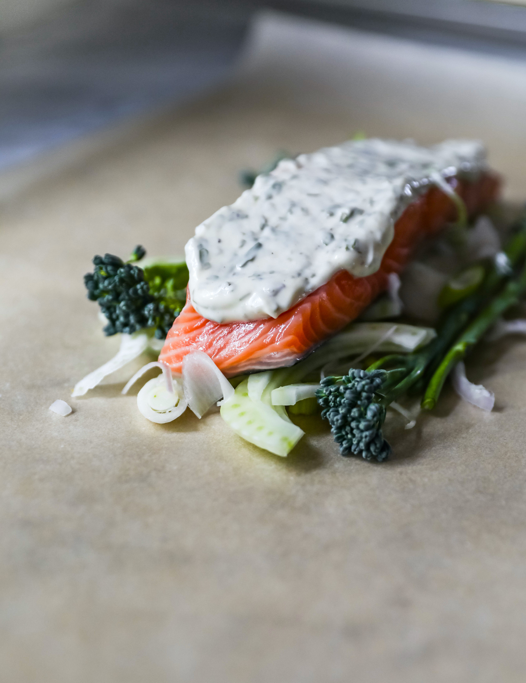 Salmon en Papillote with Fennel and Tarragon