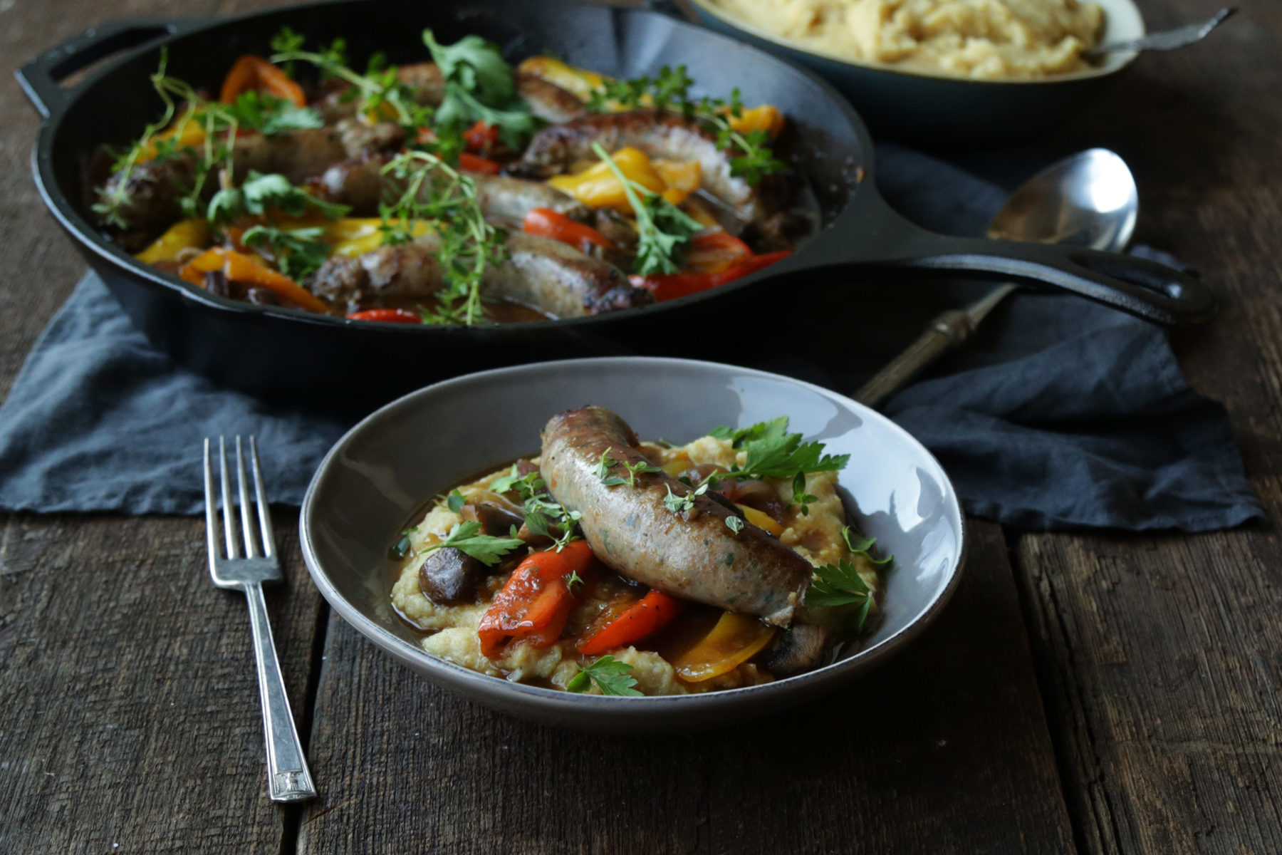 Lodge casserole pan arrived today, jumped right in with sausage